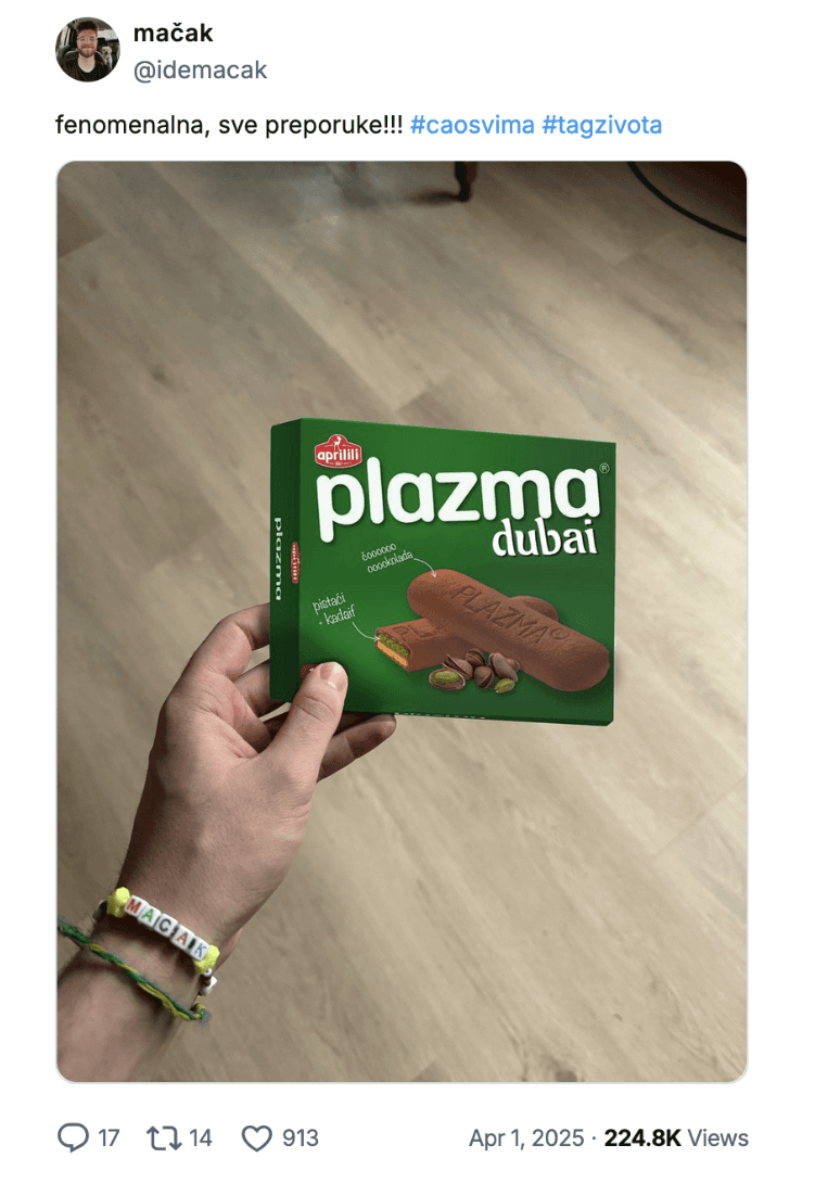 Originalni Plazma Dubai tvit